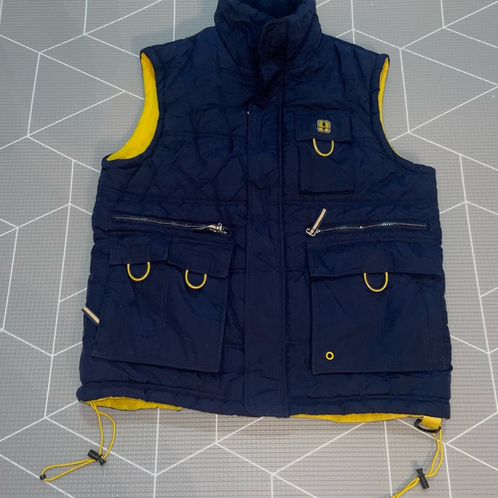 Vintage trans 9 blue and yellow vest